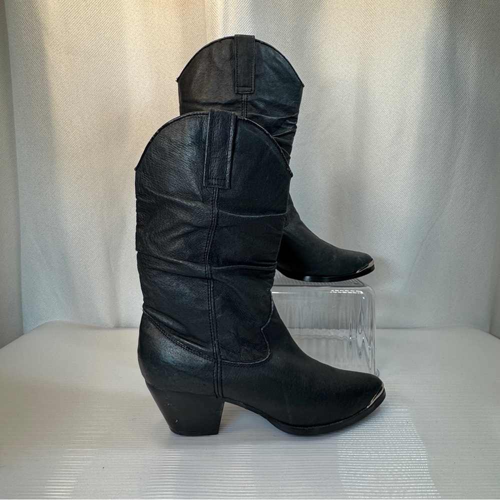 Dingo Black Cowboy Boots Size 7.5 - leather upper